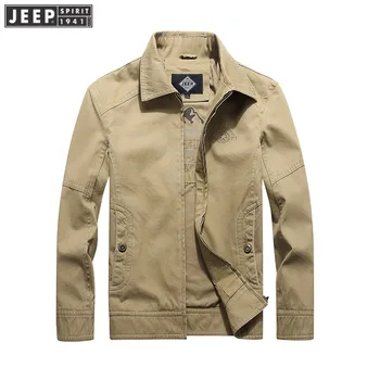 

JEEP SPIRIT Autumn Jacket Men Windbreaker Coat Man Cotton Dad Jackets Straight Military Jackets Coats Men chaqueta hombre M-4XL
