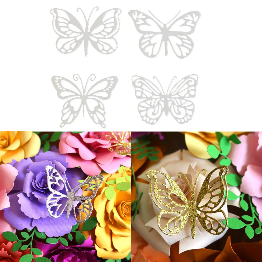 

Butterfly Metal Cutting Dies Scrapbooking Paper Card Craft 4PCS/Set Die Cuts making Decor Crafts DIY Embossing Die Cuts