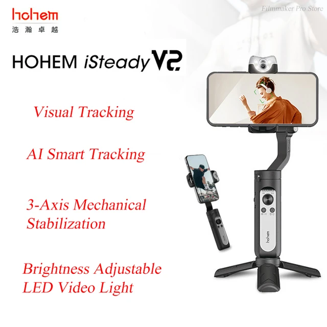 Hohem iSteady X V2 V 2 3 Axis Handheld Stabilizer Face Tracking Selfie  Stick for iPhone Smartphone Action Camera gopro