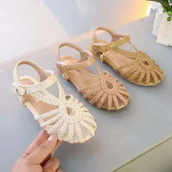 

Newest Girls Sandals in Spring and Summer of 2020 Knitting Children's Princess Shoes Children's shoes with soft soles kids