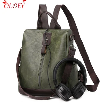 

2019 New Fashion Women High Quality Leather Backpack Multifunction Backpack for Women Bookbag Anti Theft Travel Bag Sac A Dos