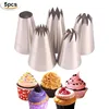 5pcs/pack Large Piping Tips Set Stainless Steel Russian Icing Piping Nozzles Kit Pastry Cupcakes Cakes Cookies Decorating Tool ► Photo 2/6