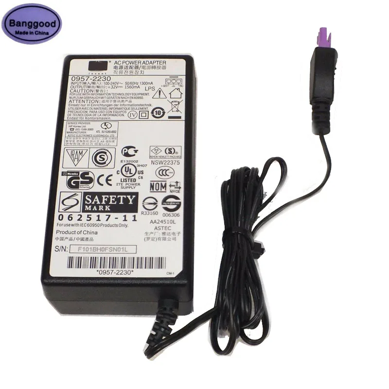 0957-2230 0957-2271 32V 1560mA зарядное устройство для принтера адаптер питания переменного