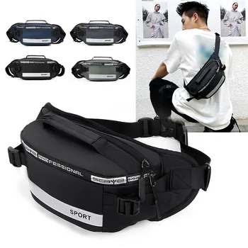 

Men Fanny Pack Reflective Strip Waist Bag Multi-Functional Outdoor Travel Shoulder Crossbody Chest Bags Sports Bag