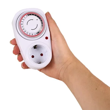 

24 Hours EU Plug in Mechanical Grounded Programmable Timer Switch Smart Countdown Switch Socket Indoor Auto Power off