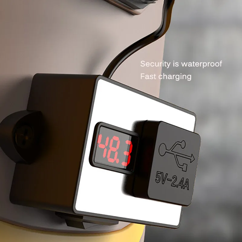 

Electric Bike Adapter voltmeter 9-80v Two USB Voltage Monitor Function Motorcycle Charger flame retardant accessory Durable