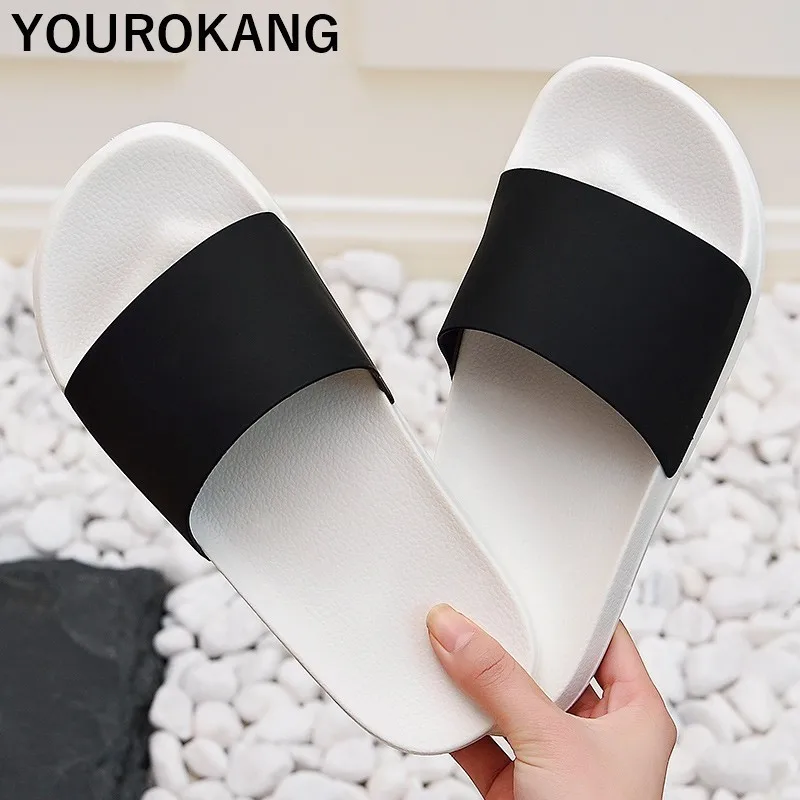 Мужские летние домашние тапочки Нескользящие Тапочки для ванной лаконичные