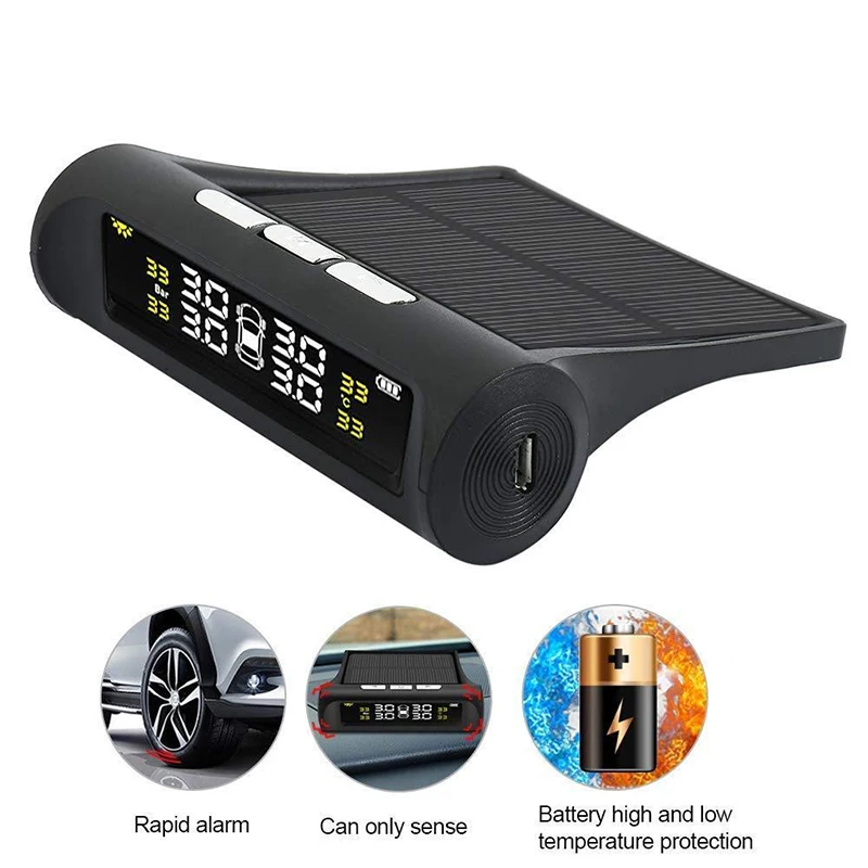 Лучшая TPMS автомобильная система контроля давления в шинах Система охранной Сигнализации s цифровой дисплей давления в шинах солнечная энергия