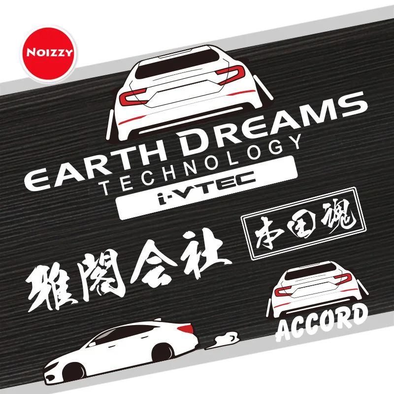 

Noizzy Earth Dreams Tech Car Auto Vinyl Reflec Window Decal Sticker Decor Japan Car Spirit Styling for Honda Accord Accessories