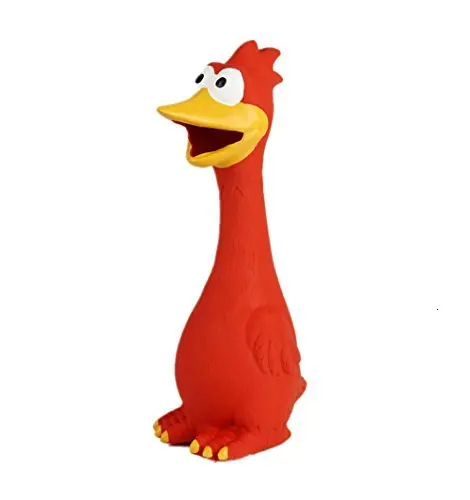 Pet Dog Safe Lotex Screaming Chicken Toys& amp; Best Pet Squeak Duck Toys&&&;; Soft Fun Sound Toys - Цвет: Red