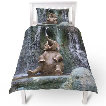 

Waterfall Elephant Water Spray Duvet Cover Pillow Case Quilt Cover Set Bedclothes Single Bedding Sets For Bed