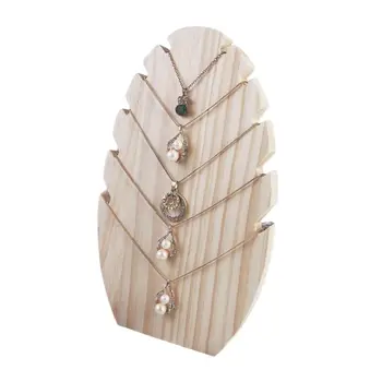 

Natural Wood Adjustable-Length Necklace Holder Display Board Necklace Storage