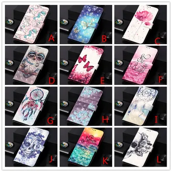 

100pcs/lot 3D Printed Patterns Flip Wallet Phone Case For Huawei Mate 30 Honor 9X Pro P20 Lite Nova 5i 5 2019 TPU in inner Cover
