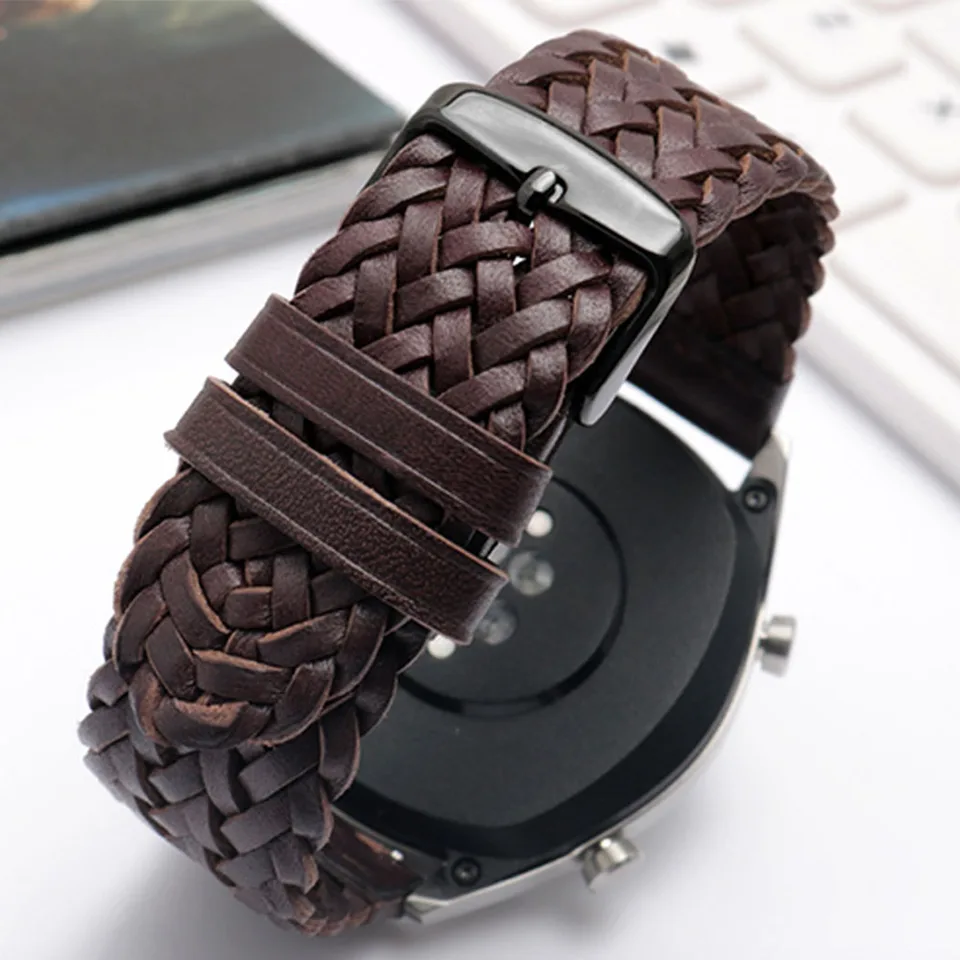 Bracelet De Montre En Cuir Marron 24mm - Neuf, Cuir De Vache, Style Vintage Pour PAM