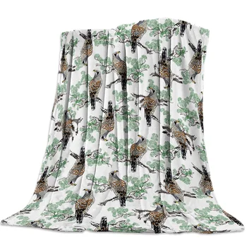 

Eagle Parked On A Pine Tree Printed Soft Fleece Blankets Warm Sofa Bed Sheets