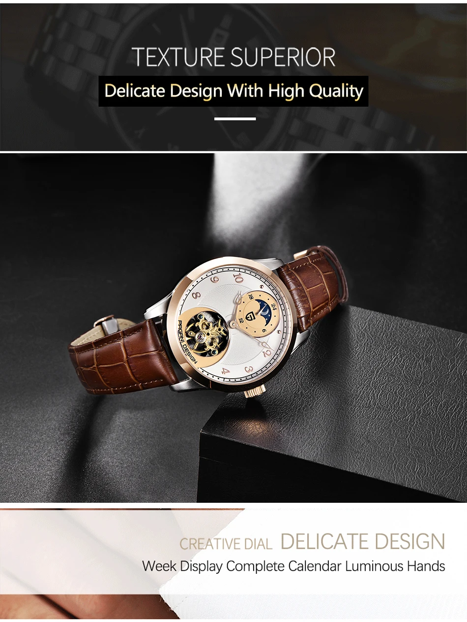 Men's Tourbillon Automatic Mechanical Moon Phase Wirstwatch 8 H0ee0a809b1a34fc3a02e407dd1daec38D