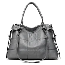 Новинка, женские кожаные сумки, большая вместительность, женские сумки через плечо, настоящая кожа, Лоскутная сумка с верхней ручкой, винтажная мягкая сумка-мессенджер