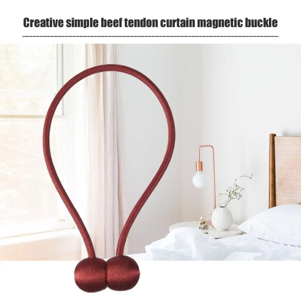 

Curtain Straps Creative Minimalist Tendon Curtain Magnetic Buckle Free Punching Free Installation Curtain Buckle