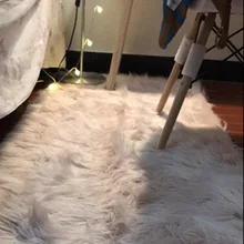 1 шт. ковер из искусственной шерсти прямоугольник/квадратный гарнир искусственный коврик для сиденья простая кожа мех простые пушистые коврики моющиеся домашний текстиль