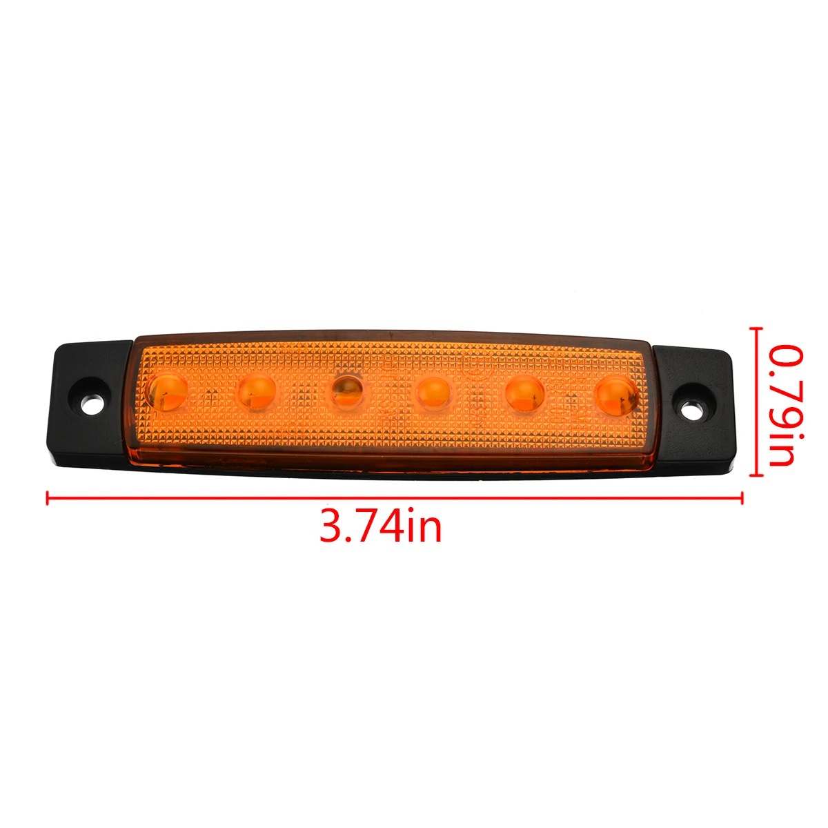 10pcs Amber Car External Lights LED 12V 6LED Auto Car Bus Truck Wagons Side Marker Indicator Trailer Light Rear Side Lamp