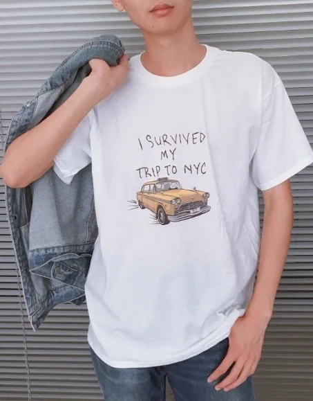 

PUDO-XSX Movie 3 Spider-man T-Shirts Tom Holland Tees I Survived My Trip To NYC Cotton Casual Funny T-shirts XS-2XL Men T Shirt