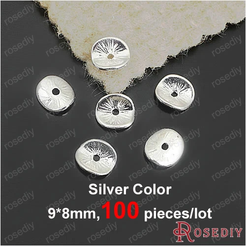Silver 9mm 100pcs 6 мм~ 15 мм много цветов на выбор Круглый Сплав разделенные прокладки Diy фурнитура Аксессуары(JM1411 - Цвет: Silver 9mm 100pcs