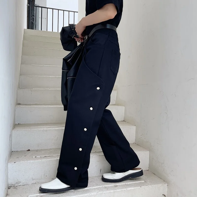 Men's Suits Straight Trousers Autumn And Winter New Personality Double Design Fashionable Fashionable Men's Leisure Loose Pants
