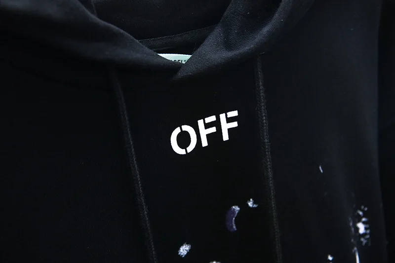 19ss Off-White OW Мужчины Женщины Вирджил ABLOH фейерверк звезда Мода хлопок Повседневная Толстовка с капюшоном спортивная куртка