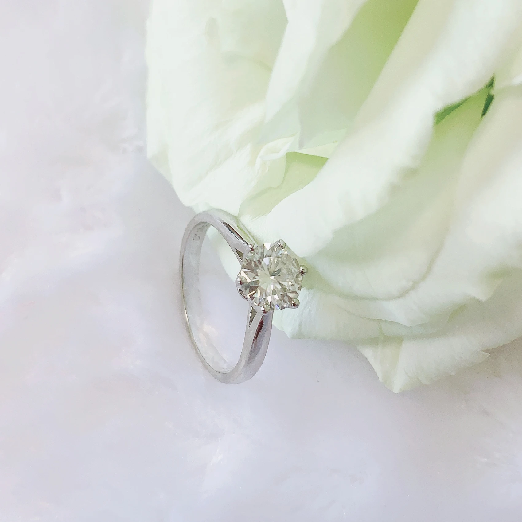 Стерлинговое Серебро 925 пробы, 1ct, классическое круглое кольцо с бриллиантами, ювелирное изделие, Муассанит, кольцо для помолвки, юбилея