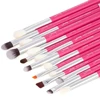 Jessup Brush Professional Eye Makeup Brush Set 15Pcs Rose-carmine Natural-synthetic hairEyebrow liner Shader Cosmetic Kit T197 5