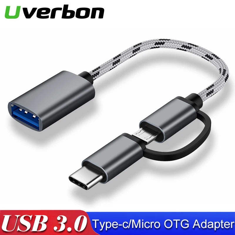 2 в 1 USB C к адаптер Тип OTG кабель Micro папа 3 0 Женский для MacBook Pro Samsung S9 | Мобильные