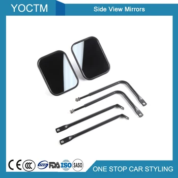 

Side View Mirrows 2pcs Left Right For Jeep Wrangler TJ JK 1997-17 Car External Accessories Metal/HD Glass Car Decoration Styling