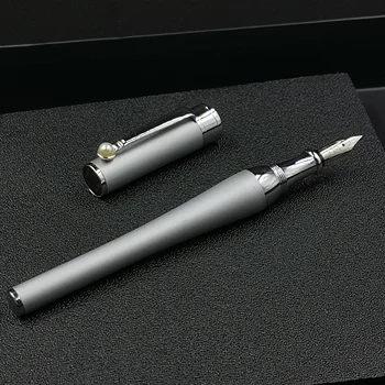 

Old Stock Shanghai Fuliwen Royal Silver Fine nib Fountain Pen 33g Snap Cap Stationery Office school supplies penna stilografica