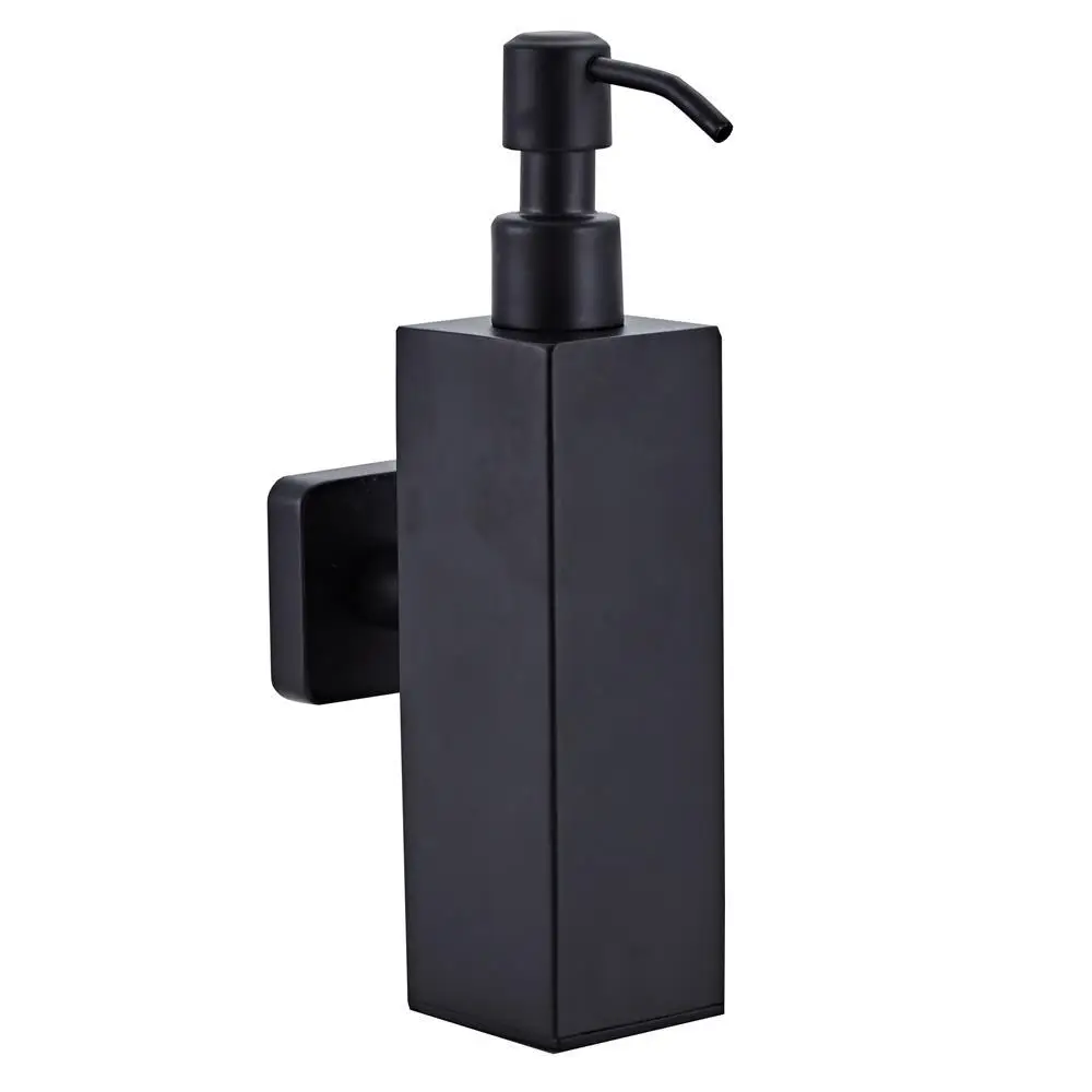 

200ML Wall Mounted Manual Soap Dispenser 304 Stainless Steel Black Shampoo Dispenser Kitchen Bathroom Hand Sanitizer Bottle Pump