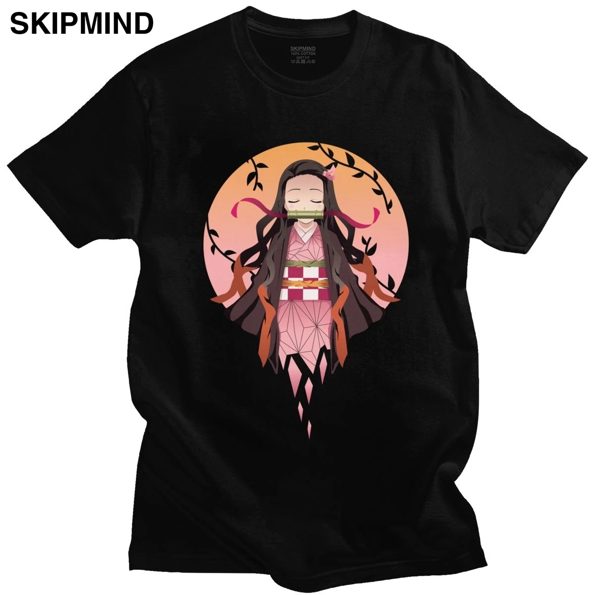 Модная футболка Kimetsu Neko Yaiba Nezuko для мужчин с коротким рукавом и принтом