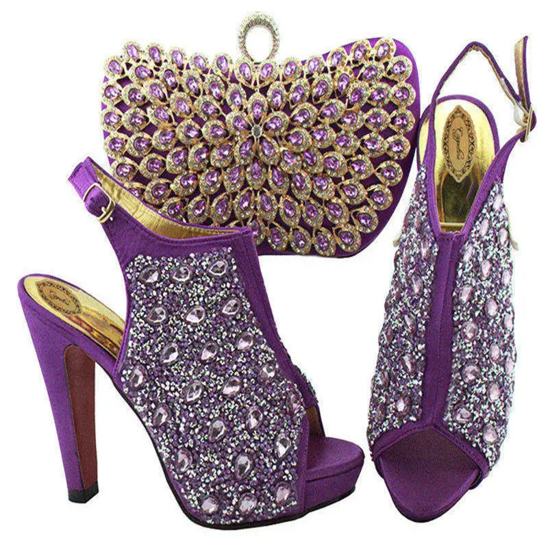ladies purple shoes and matching bag