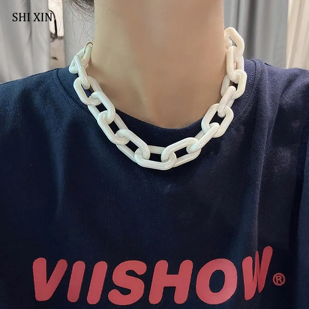 SHIXIN хип хоп акриловый материал массивная цепочка ожерелье на шею ювелирные