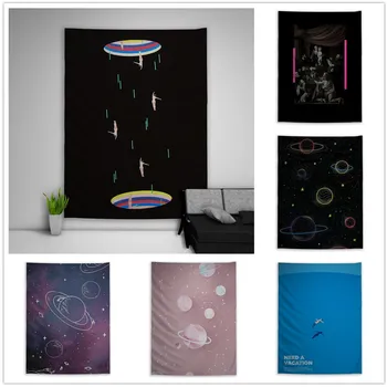 

Illustration Fantasy Trippy Tapestry Art Wall Hanging Sofa Table Bed Cover Home Decor Dorm Gift