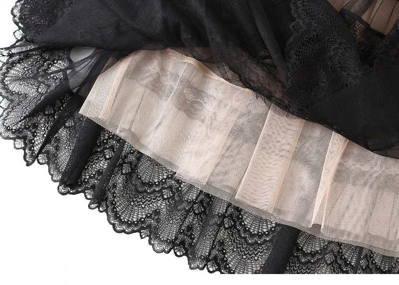 TIGENA אופנה תחרה טול ארוך חצאית נשים 2021 אביב קיץ אלגנטי קו גבוהה מותניים אמצע אורך רשת חצאית נקבה גבירותיי