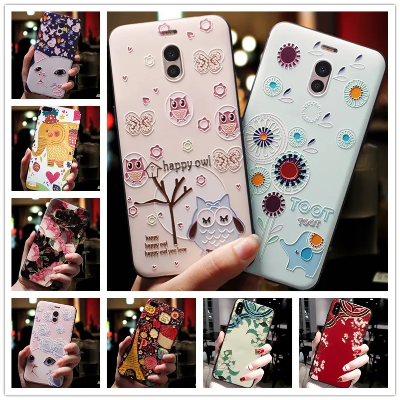 

For Meizu Note 9 Case 3D Flower Emboss Silicone Phone Cases For Meizu M9 Note Note 8 M8 Note m6t m2 note Cover note9 note8 Coque