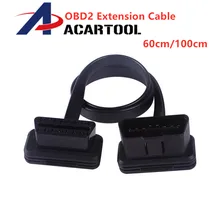 60 см 100 см тонкий как лапша OBDII OBD2 16Pin ELM327 мужчин и женщин Локоть расширение OBD 2 авто разъем диагностического кабеля