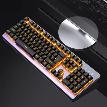 

REDSTORM K002 Gaming Keyboard Backlit keyboard with 104 Two-color keycaps Mechanical Feel Gamer keyboard For PC Computer