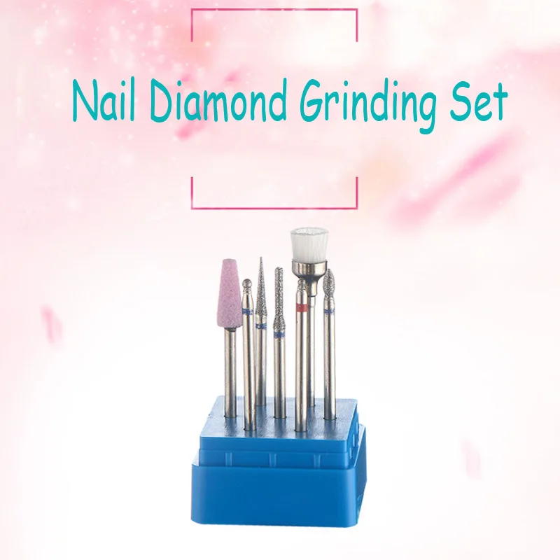

7 Pcs Ceramic Nail Drill Bits Set with Box Milling Cutter Manicure Machine Accessories Electric Nail Files Nail Art Tools