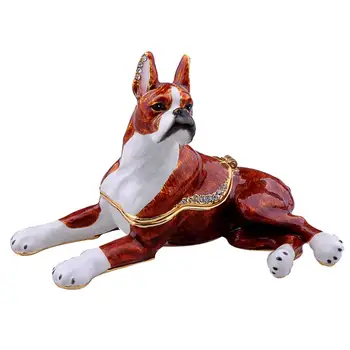 

BOXER DOGS TRINKET BOX DOG KEEPSAKE BOX RING/NECKLACE HOLDER CONTAINER PET LOVER GIFTS DOG FIGURINE