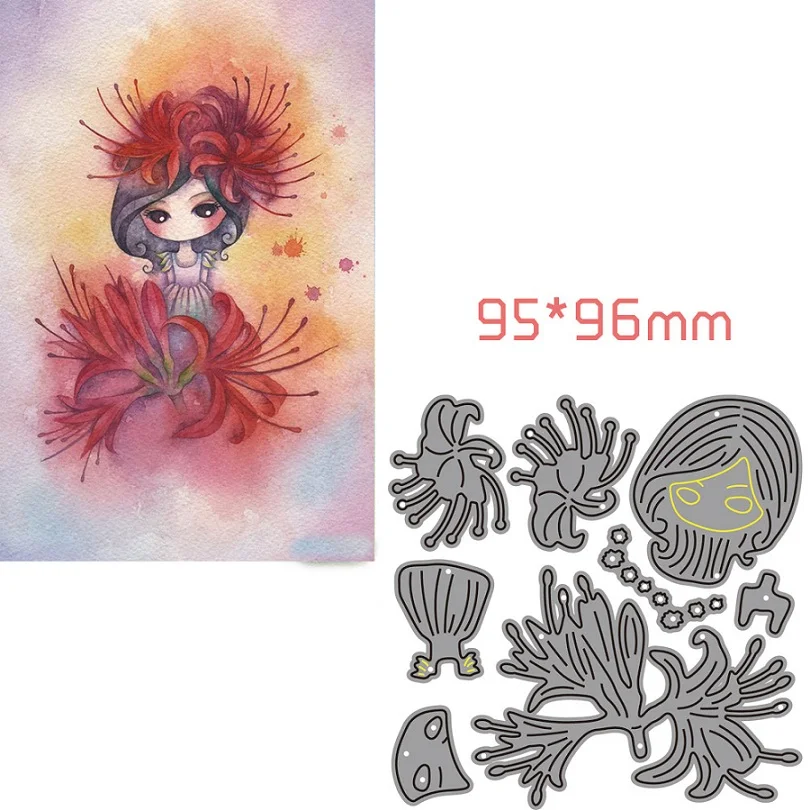 

2019 new doll girl metal cutting dies for card making greeting card postcard cover scrapbooking dies for make paper card Saffron