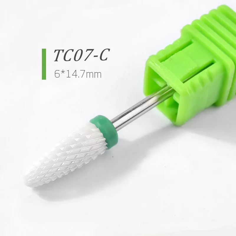 TC07-C 23 типа керамических сверл для ногтей, аксессуары для маникюрного станка, вращающиеся электрические пилки для ногтей, фрезы для маникюра, фрезерные инструменты для дизайна ногтей - Цвет: TC07-C