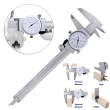

6"mm Dial Caliper 0-150mm 0.02mm High Precision Industry Vernier Caliper Dial Indicator Micrometer Measuring Instrument Tool
