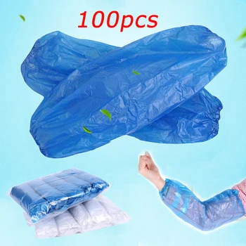 

100 pcs/pack Waterproof Disposable Oilproof Oversleeves Elastic Band Home Bathroom Kitchen Restaurant Cleaning Supplies