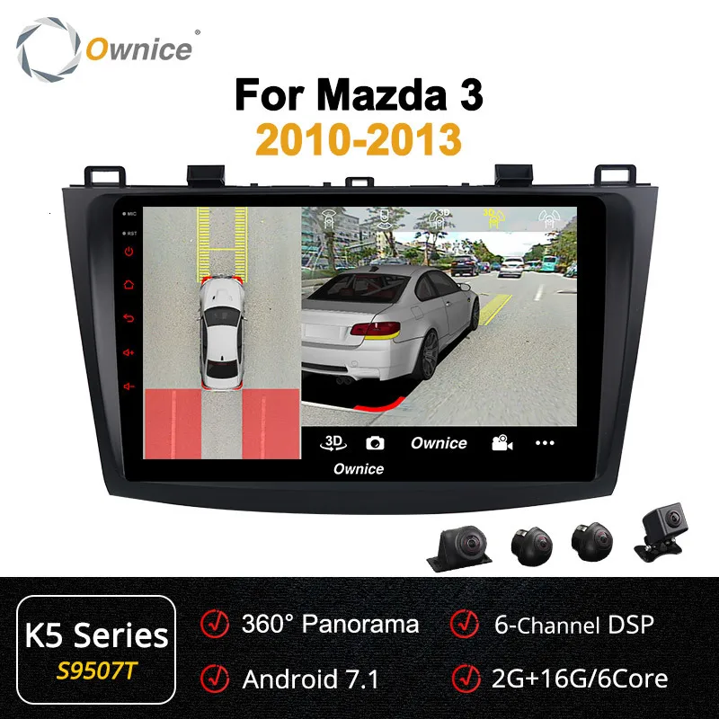 Owice Android 9,0 автомобильный DVD мультимедийный плеер Авто радио автомобиль gps Навигация стерео для Mazda 3 2010 2011 2012 2013 dsp rds pc