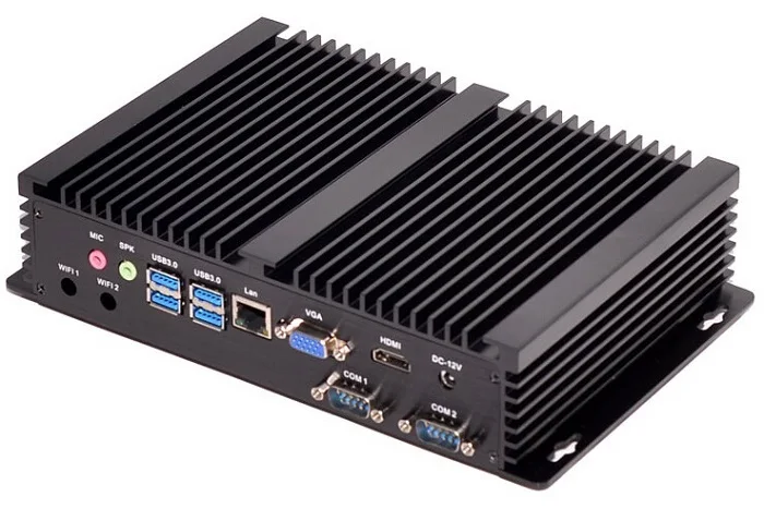 Безвентиляторный мини компьютер с Intel i7 8565U i5 8250U i3 5005U 1 HDMI 1VGA 1LAN 4USB 3 0 2COM Windows 10 Pro